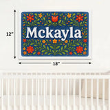 Mckayla Name Art - Floral Farmhouse personalized wall print for kids