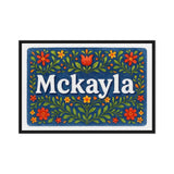 Mckayla Name Art - Floral Farmhouse personalized wall print for kids