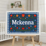 Mckenna Name Art - Floral Farmhouse personalized wall print for kids