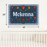 Mckenna Name Art - Floral Farmhouse personalized wall print for kids