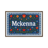 Mckenna Name Art - Floral Farmhouse personalized wall print for kids