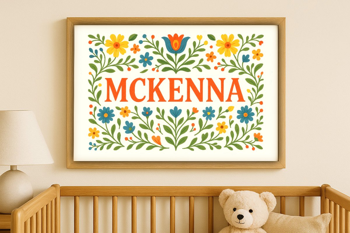 Mckenna Personalized Art - Simple Floral 03