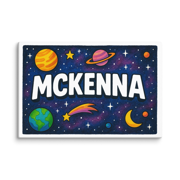 Mckenna Name Art - Space Explorers Personalized Wall Art