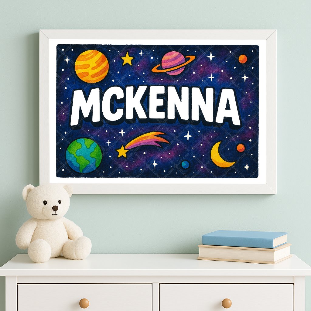 Personalized space name art for Mckenna