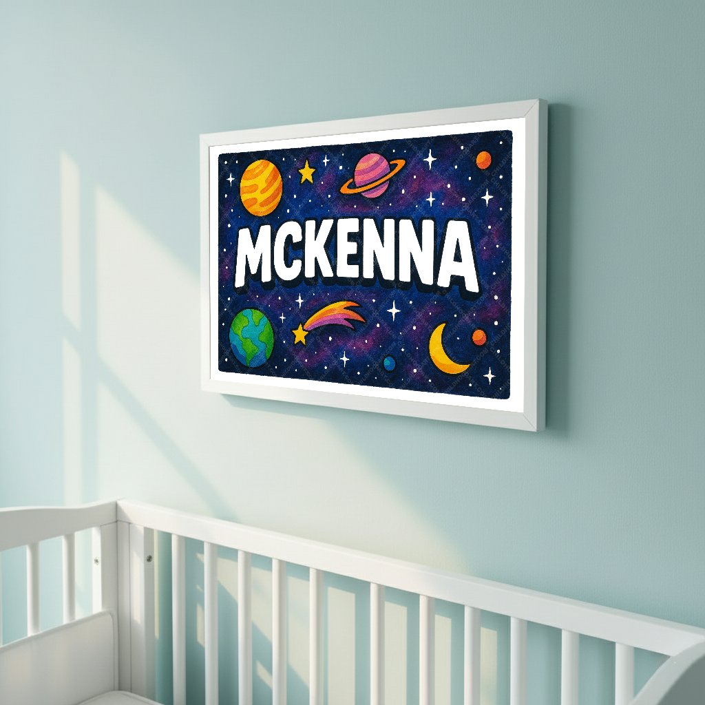 Personalized space name art for Mckenna