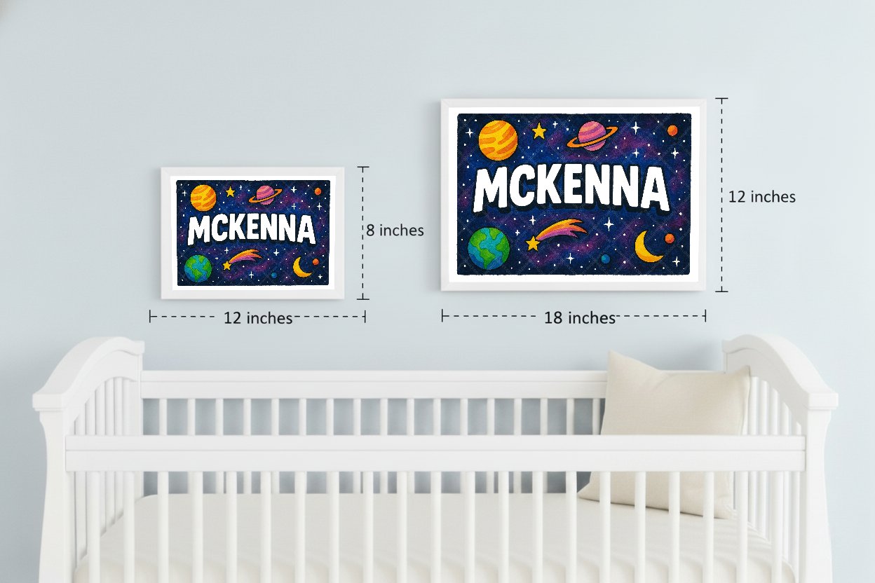 Personalized space name art for Mckenna