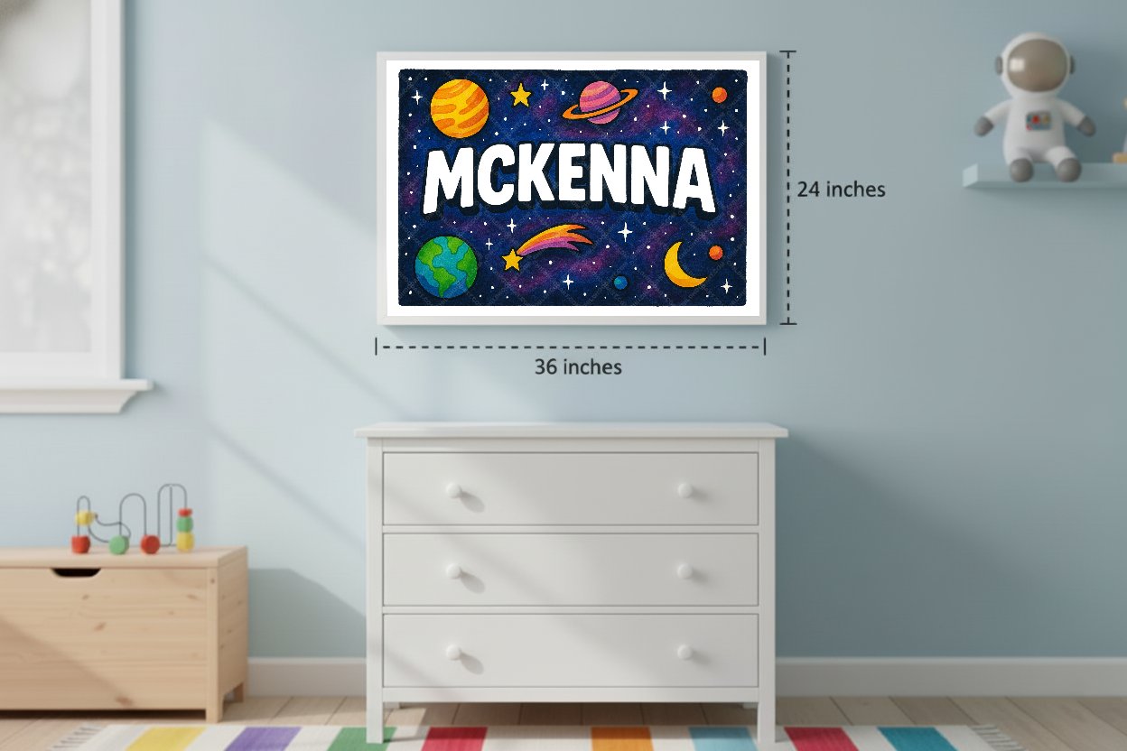 Personalized space name art for Mckenna
