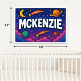 Mckenzie Name Art - Space Explorers personalized wall print for kids
