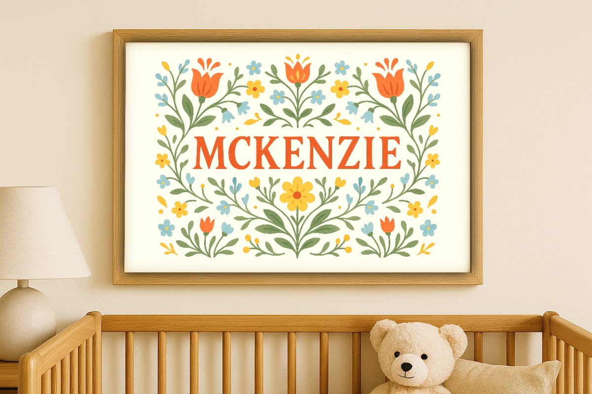 Mckenzie Personalized Art - Simple Floral 01