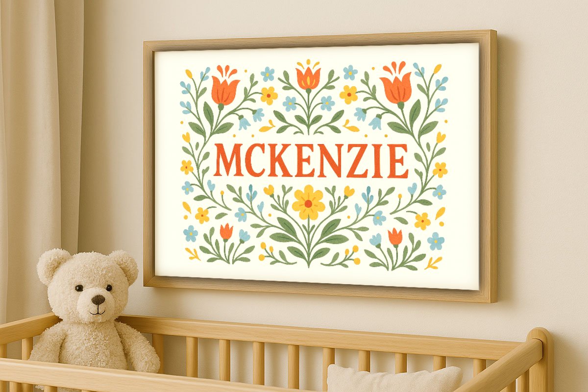 Mckenzie Personalized Art - Simple Floral 01