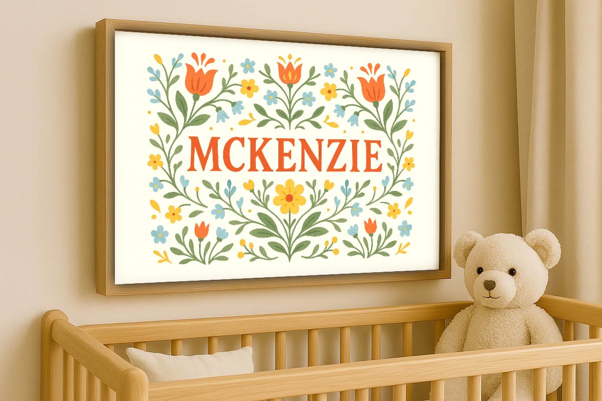 Mckenzie Personalized Art - Simple Floral 01