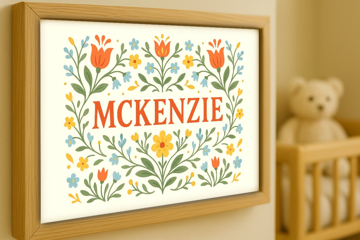 Mckenzie Personalized Art - Simple Floral 01