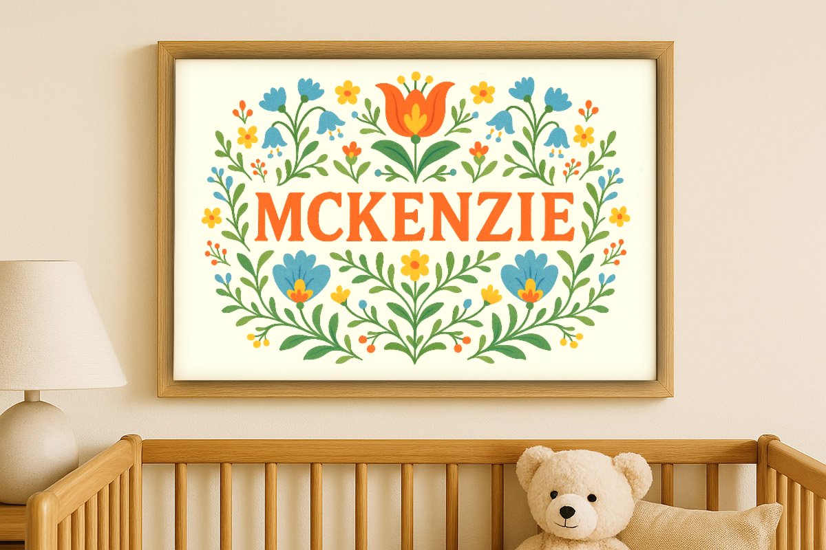 Mckenzie Personalized Art - Simple Floral 04