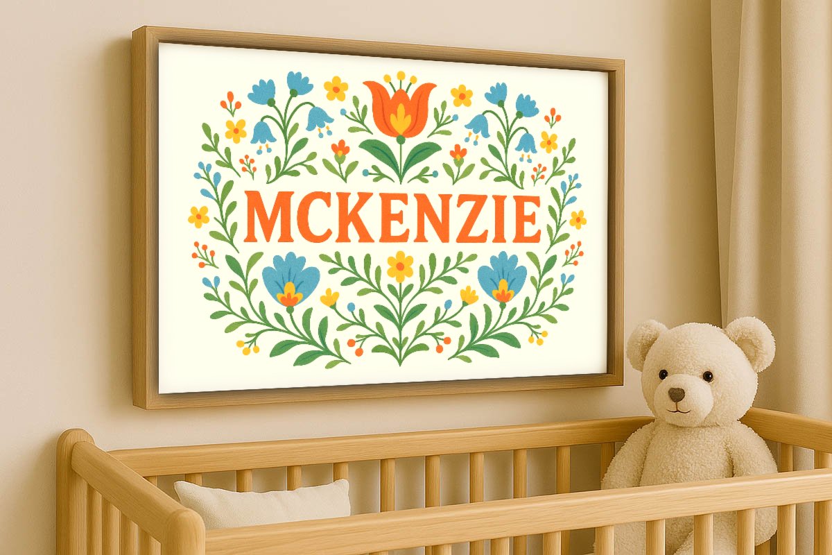 Mckenzie Personalized Art - Simple Floral 04