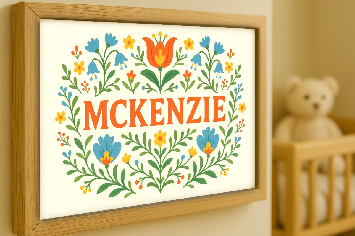 Mckenzie Personalized Art - Simple Floral 04