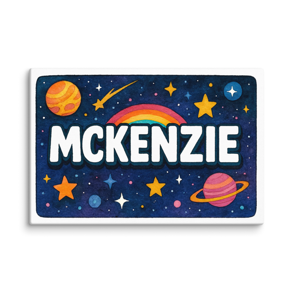 Mckenzie Name Art - Space Explorers Personalized Wall Art