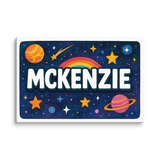 Mckenzie Name Art - Space Explorers personalized wall print for kids