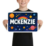 Mckenzie Name Art - Space Explorers personalized wall print for kids