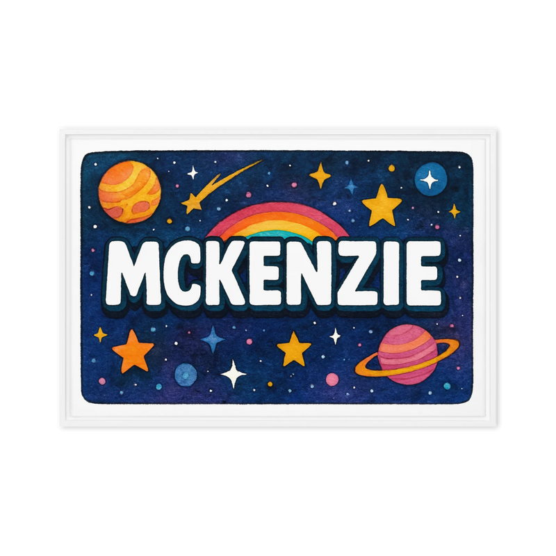 Mckenzie Name Art - Space Explorers personalized wall print for kids
