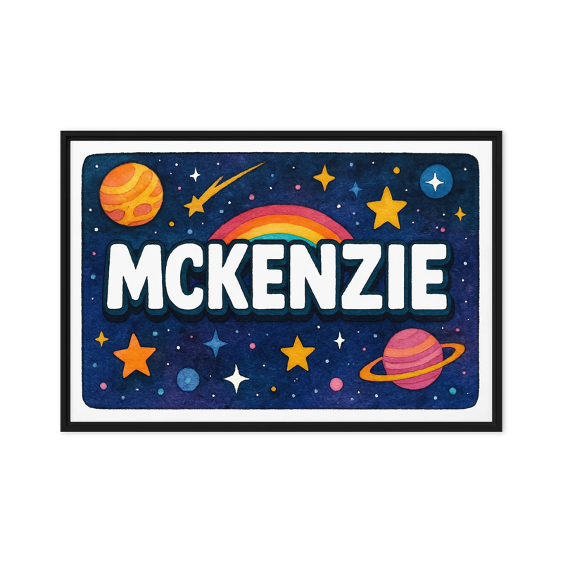 Mckenzie Name Art - Space Explorers personalized wall print for kids