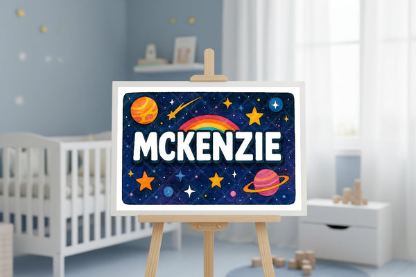 "Mckenzie" Amongst the Stars Personalized Space Artwork