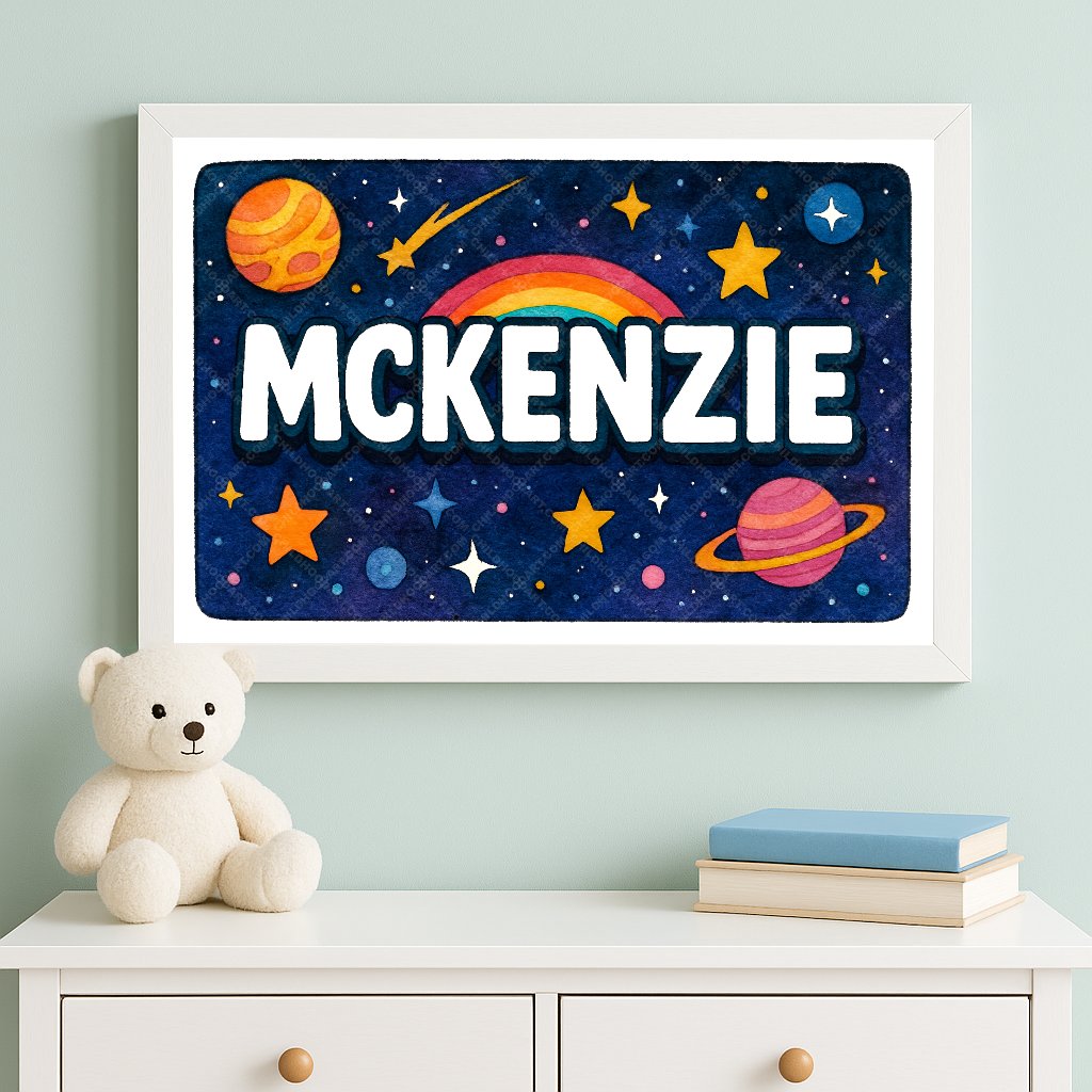 Personalized space name art for Mckenzie
