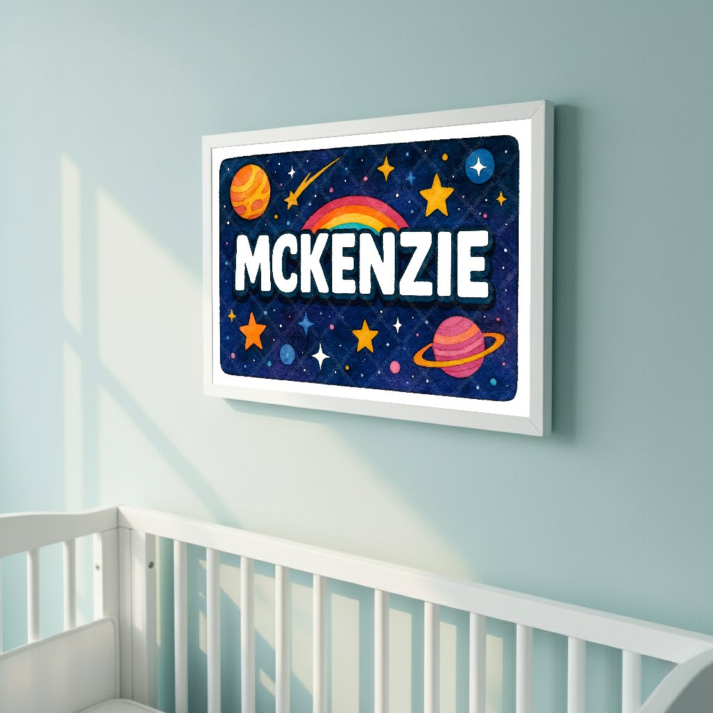 Personalized space name art for Mckenzie