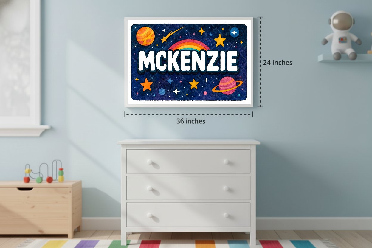 Personalized space name art for Mckenzie