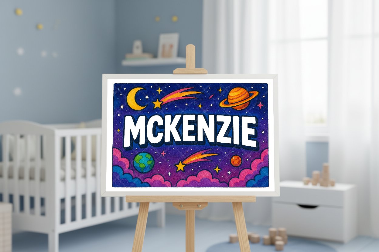 Personalized space name art for Mckenzie