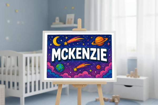 "Mckenzie" Amongst the Stars Personalized Space Artwork