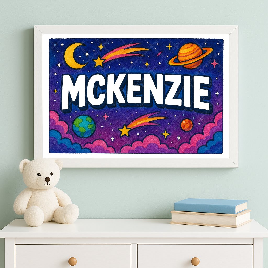 Personalized space name art for Mckenzie