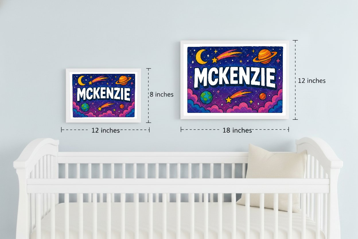 Personalized space name art for Mckenzie