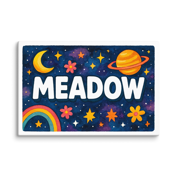 Meadow Name Art - Space Explorers Personalized Wall Art