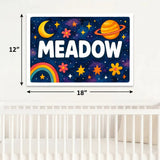 Meadow Name Art - Space Explorers personalized wall print for kids