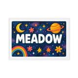 Meadow Name Art - Space Explorers personalized wall print for kids