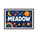 Meadow Name Art - Space Explorers personalized wall print for kids