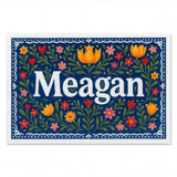 Meagan Name Art - Floral Farmhouse personalized wall print for kids