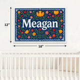 Meagan Name Art - Floral Farmhouse personalized wall print for kids