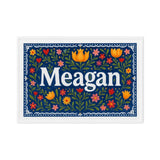 Meagan Name Art - Floral Farmhouse personalized wall print for kids
