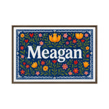 Meagan Name Art - Floral Farmhouse personalized wall print for kids