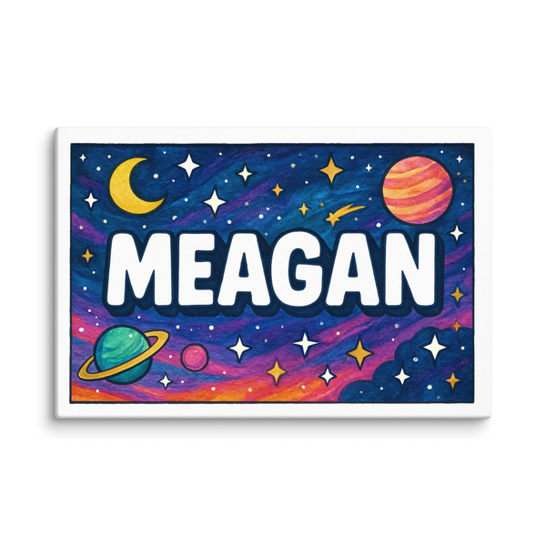 Meagan Name Art - Space Explorers Personalized Wall Art