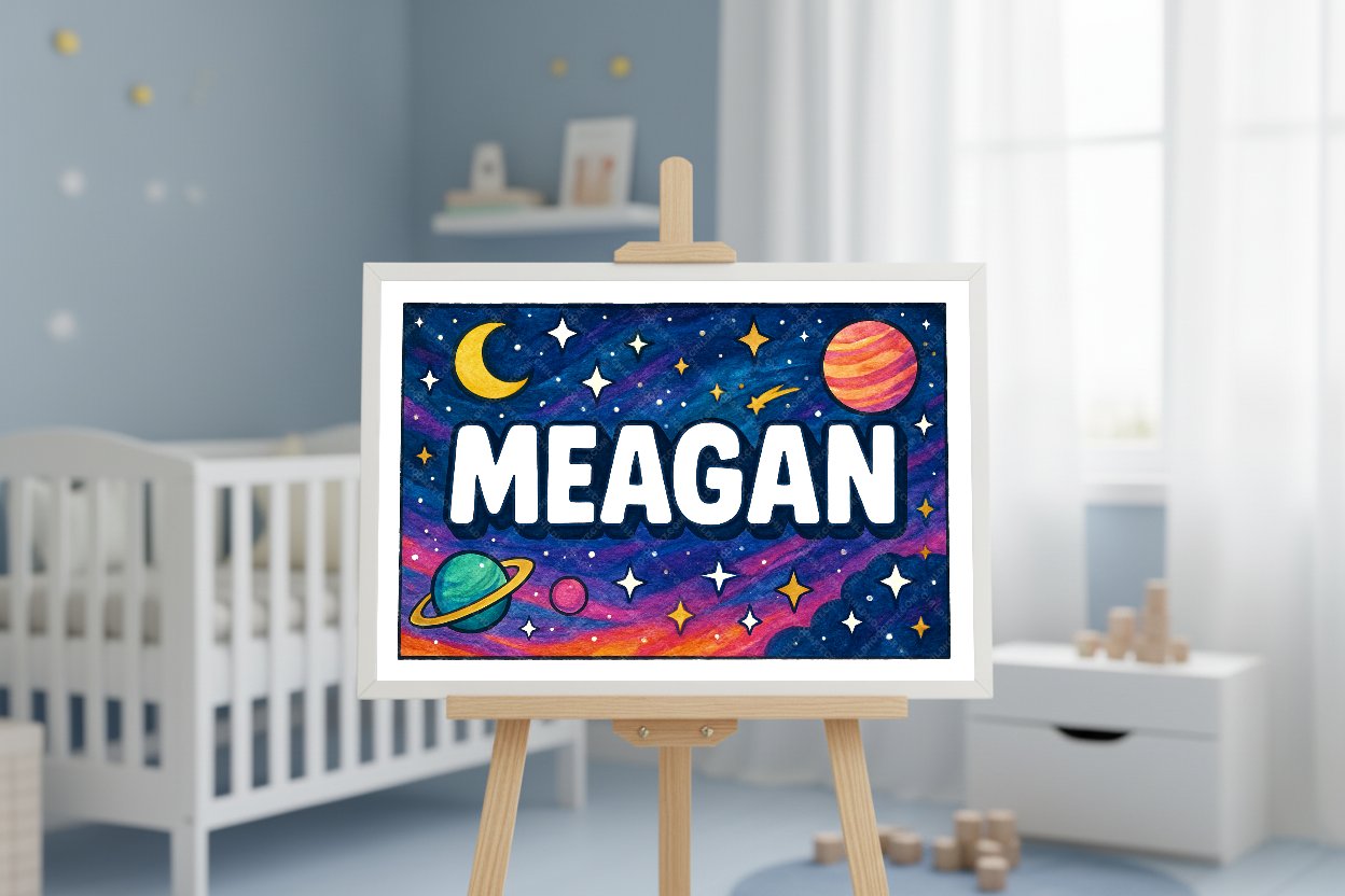 Personalized space name art for Meagan