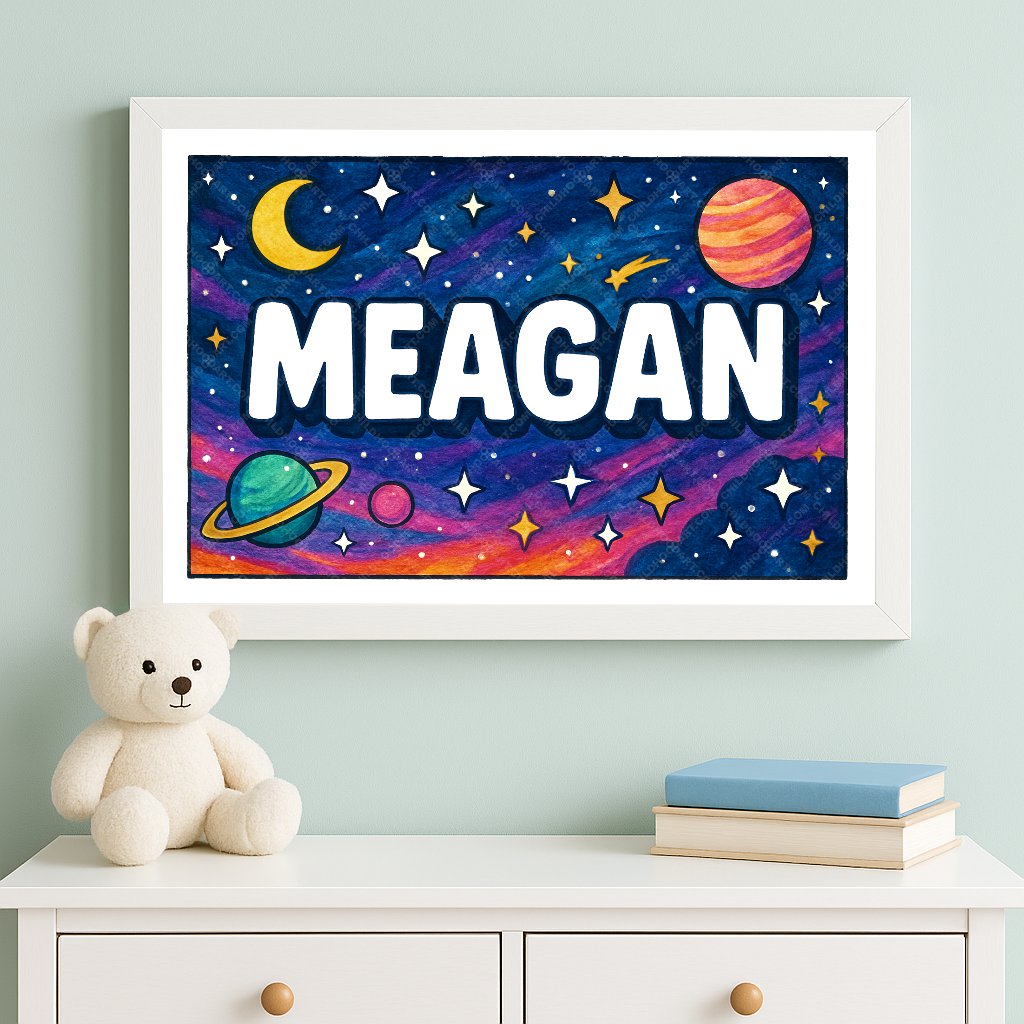Personalized space name art for Meagan