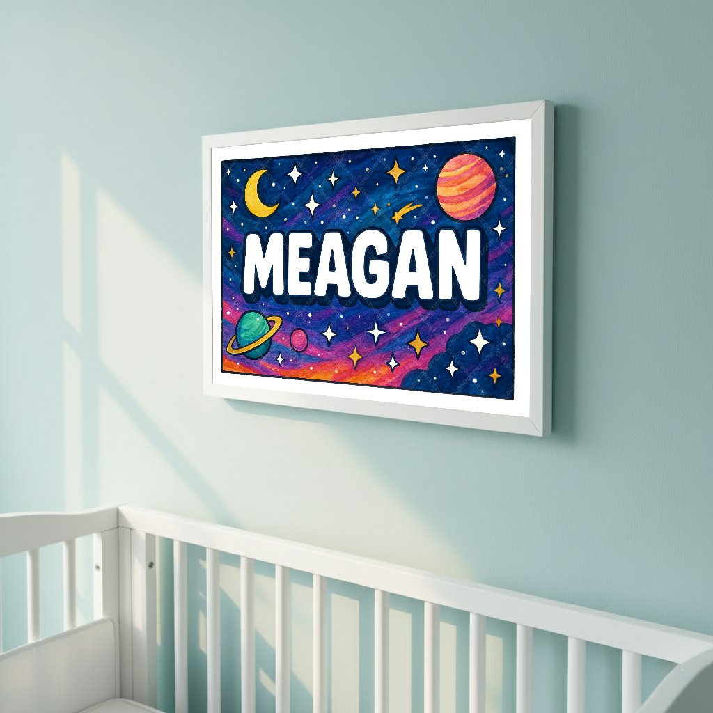 Personalized space name art for Meagan