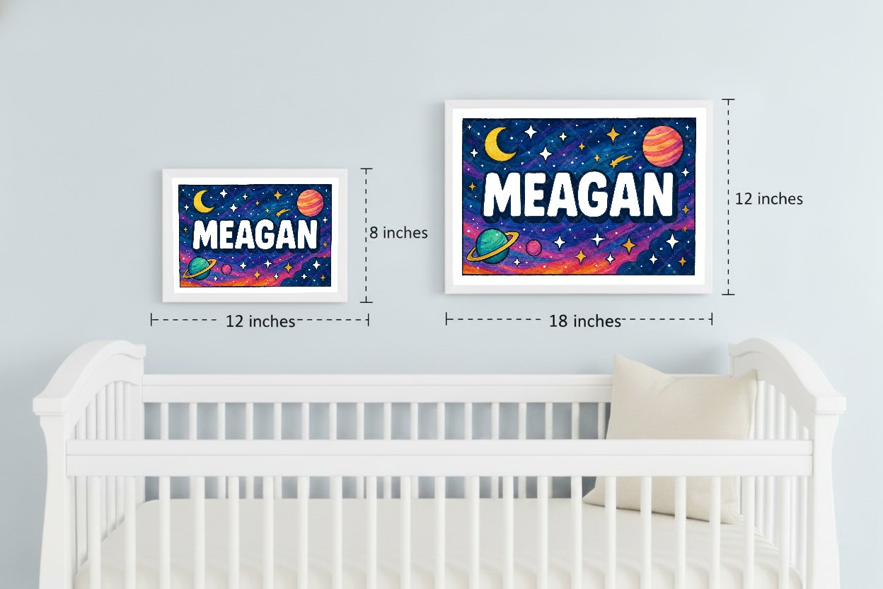 Personalized space name art for Meagan