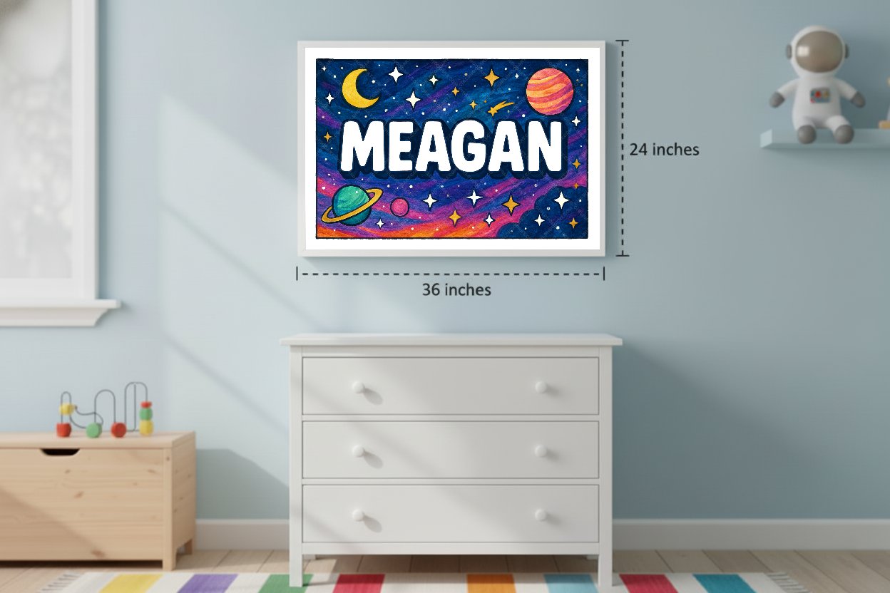 Personalized space name art for Meagan