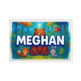 Meghan Name Art - Forest Friends personalized wall print for kids