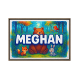 Meghan Name Art - Forest Friends personalized wall print for kids