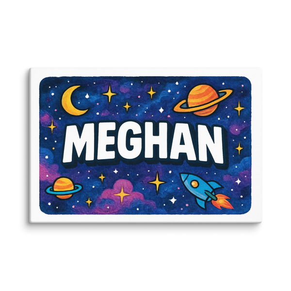 Meghan Name Art - Space Explorers Personalized Wall Art
