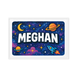 Meghan Name Art - Space Explorers personalized wall print for kids